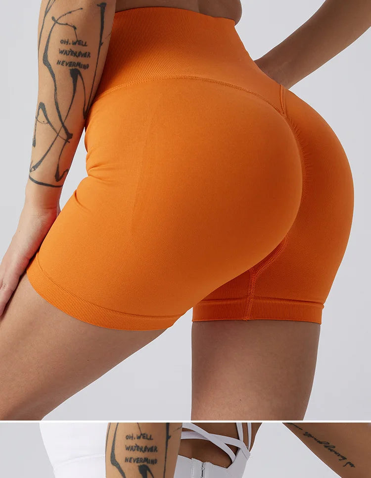 High Waist Push Up Fitness Mini Shorts Women's Sport Short Leggings Peach Butt Lifter Biker Shorts