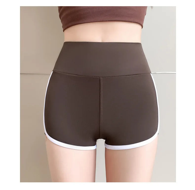 Running Sports Shorts Women Thin White Edge Joggings Shark Mini Shorts Yoga Ice Silk Casual Safety Shorts