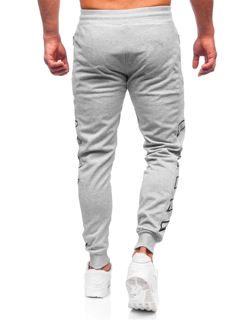 Spring Autumn Zipper pocket Men pants Comfortable quick-dry sweatpants printing trousers Men Slim Fit casual Sports Pants