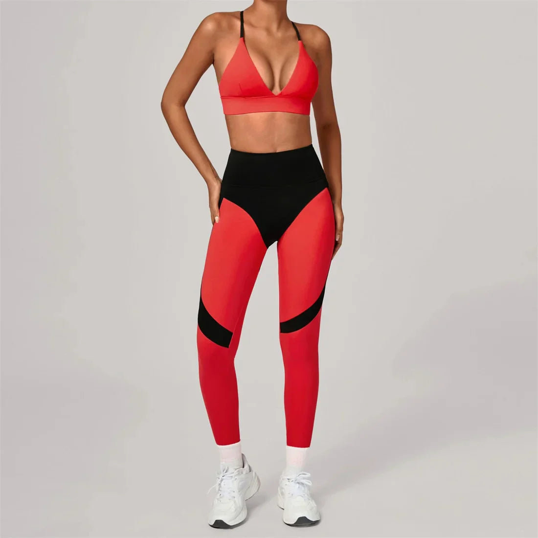 Pad Yoga Sets Women Adjustable Back Cross Sports Bras High Waist Leggings Gym Clothing Outdoor Running Fitness Suit