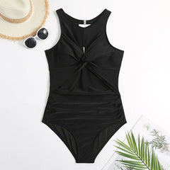 Scrunch Front Design Black One Piece Swimsuits Closed Female Swimwear Push Up Body Women's Swim Wear Bathing Suits Beach Pool Bather