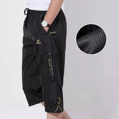 3/4 Length Men Big Size Surf Shorts Plus Beach Shorts Men Swimming Shorts Quick Drying Board Short Sports Pants with Inside Network Lining