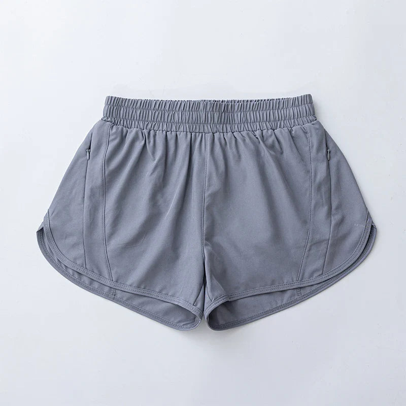 Women's Yoga Running Shorts High Waisted Quick Dry Athletic Shorts Sports Workout Gym Drawstring Shorts Pockets Sport Hot Pants