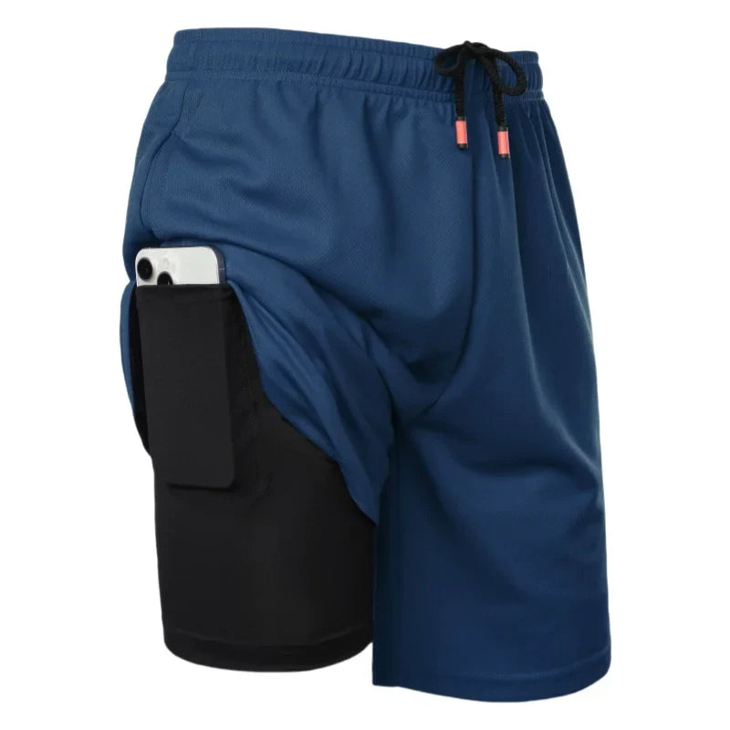 Running Shorts Men 2 in 1 Sports Jogging Fitness Shorts Training Quick Dry Mens Gym Men Shorts Sport gym Short Pants