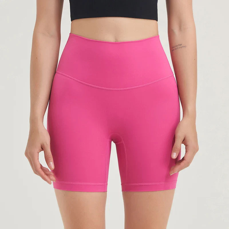 Nylon Women's Shorts Gym Yoga Shorts Leggings High Waist Elastic Tight Breathable No Awkward Lines Women's Cycling Shorts