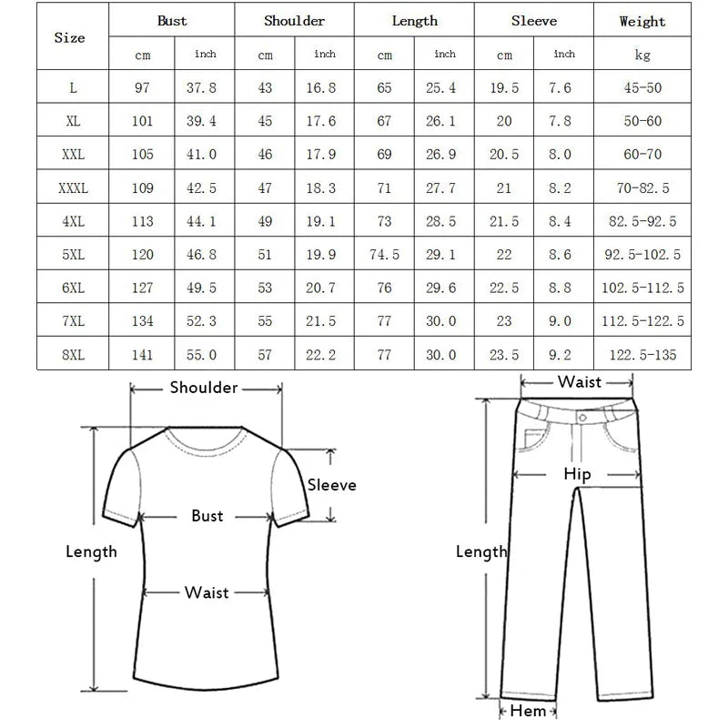T Shirt Men Plus Size Mens Clothing T Shirts 6 Xl 7xl 8xl Large Size Black White Tee Basic Summer T-shirts Oversize Hip Hop