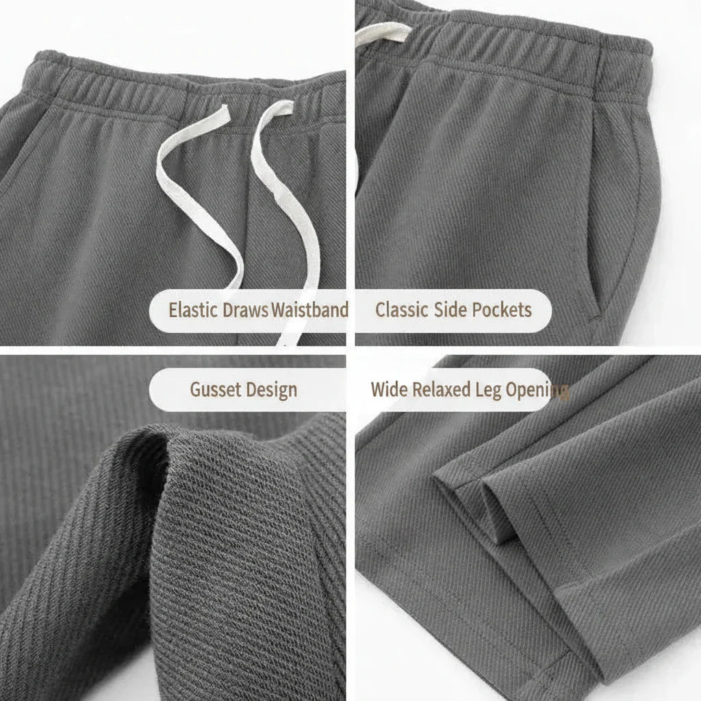 Men's Loose Straight Pants Diagonal Stripes Elastic Waist All-match Ankle Length Pants Spring Autumn Casual Outdoor Sweatpants