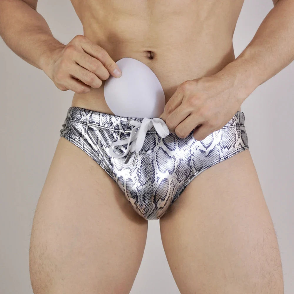 Push Up Padded Mens Swim Briefs with Removable Sponge Pads or As Swimwear Men Swimsuit Trunk Swim Sunga Slip Beach Shorts