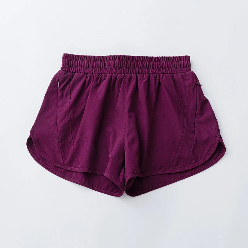 Women's Yoga Running Shorts High Waisted Quick Dry Athletic Shorts Sports Workout Gym Drawstring Shorts Pockets Sport Hot Pants