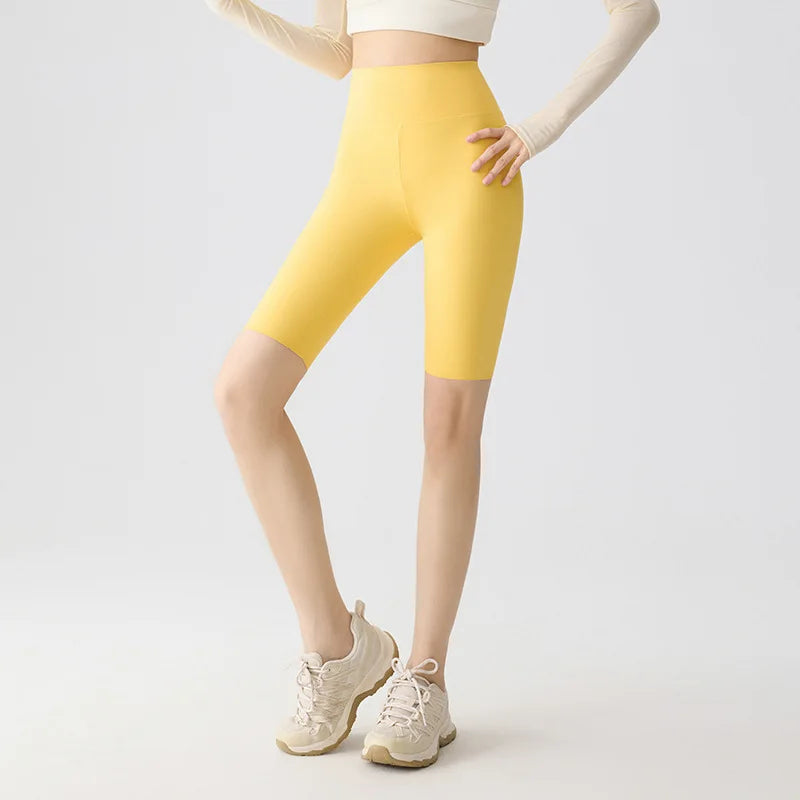 Summer Fashion Casual Multi Color Sharkskin Biker Shorts Women Tight Fitting Knee Length Sport Running Cycling Shorts