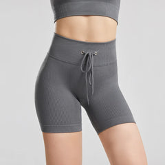 TRY TO BN Seamless Drawstring Shorts Yoga Pants Sports Women Fitness High Waisted Running Training Breathable Cycling Gym Shorts