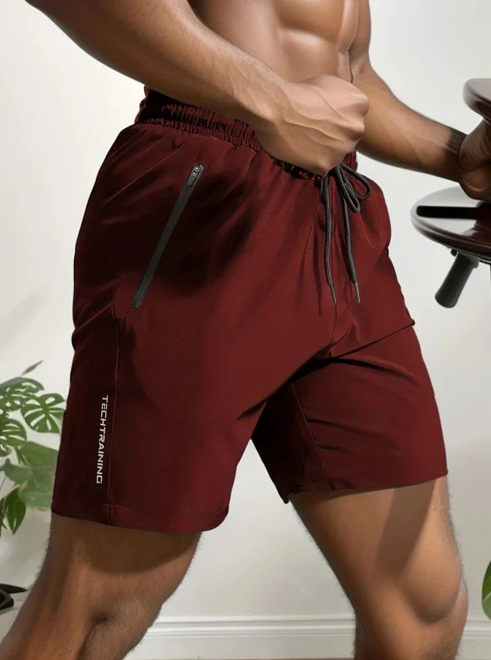 Men's Bottoms for Summer Gym Workout Running Cycling, Quick Drying Breathable Drawstring Waist Sports Shorts