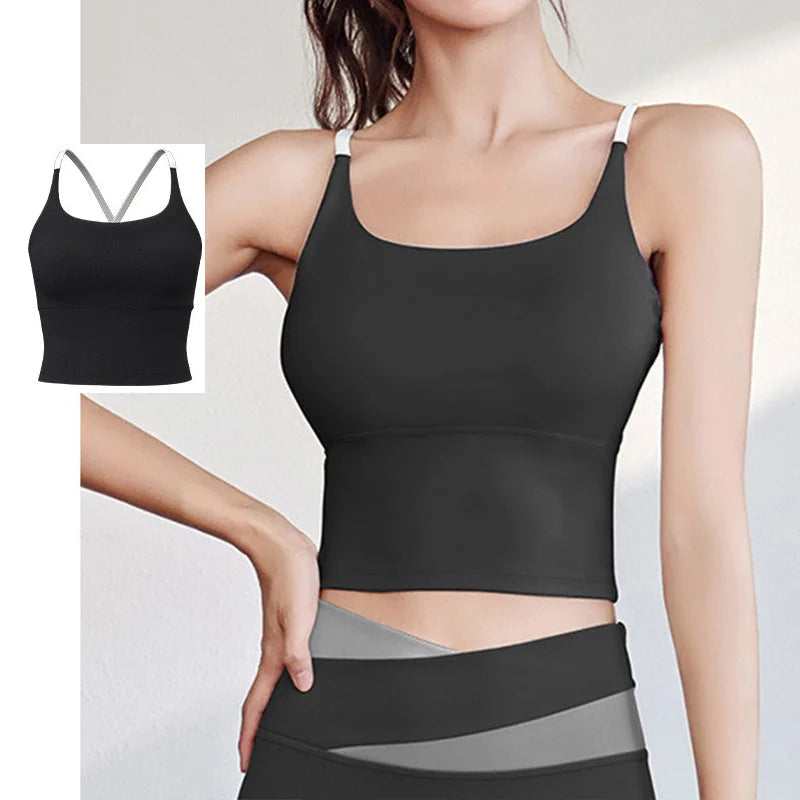 Yoga Crop Top Build In Cups Gym Crop Top Fitness Crisscross Back yoga Bras Fitness Crop Gym Tops Upgrade Soft Fabric