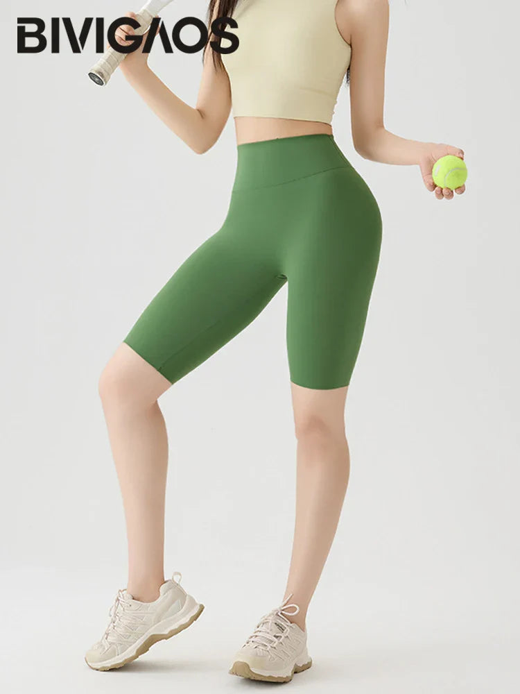 Summer Thin Seamless Sharkskin Cycling Shorts Women Tight Elastic Sport Fitness Running Biker Shorts Slim Gym Yoga Shorts
