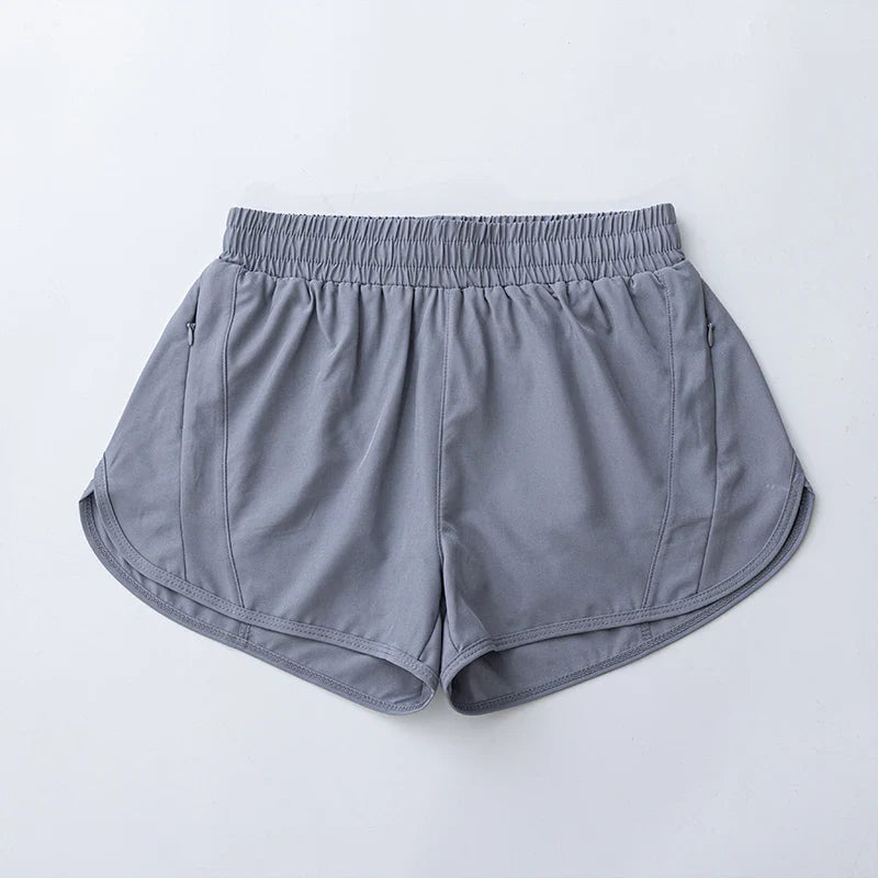 Women's Yoga Running Shorts High Waisted Quick Dry Athletic Shorts Sports Workout Gym Drawstring Shorts Pockets Sport Hot Pants