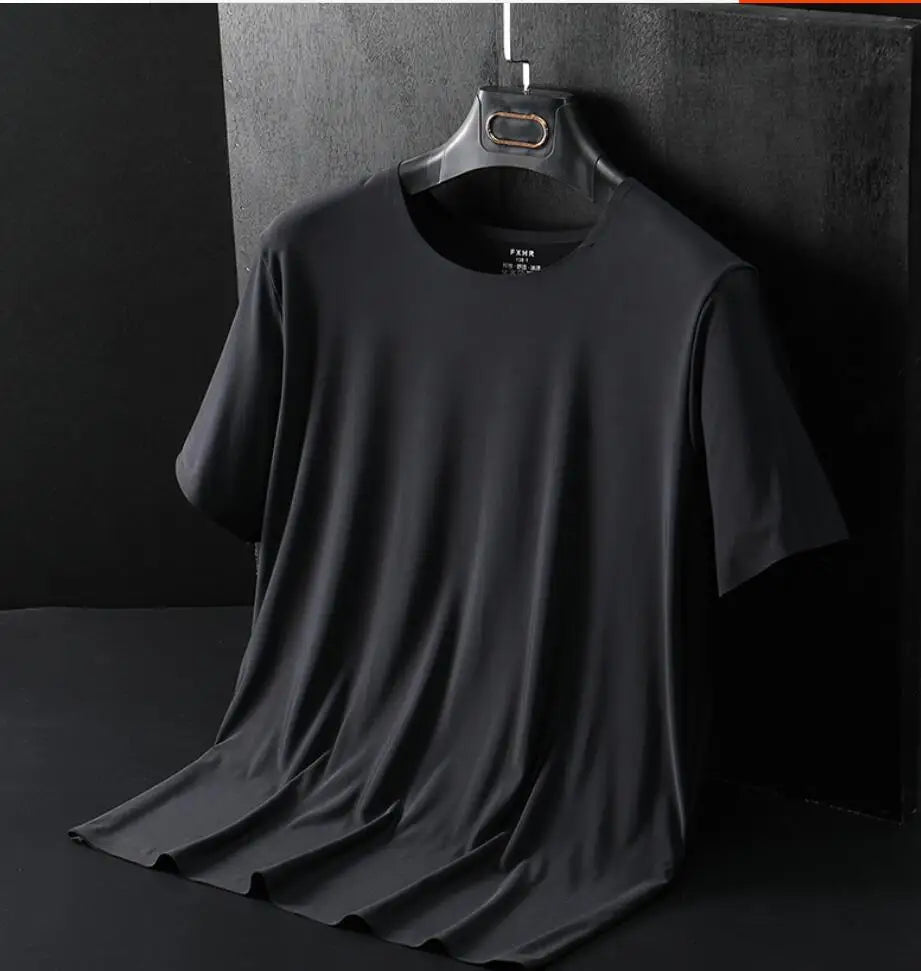 Summer Men Ice Breathable t shirt thin Quick dry short sleeve large size 9XL 10XL elasticity sports tees tops soft Comfortable