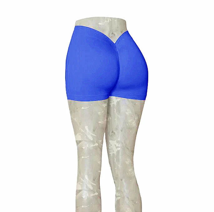 Nylon Back V Butt Yoga Shorts Women High Waist Fitness Workout Gym Running Scrunch Trousers Jogging Athletic Wear