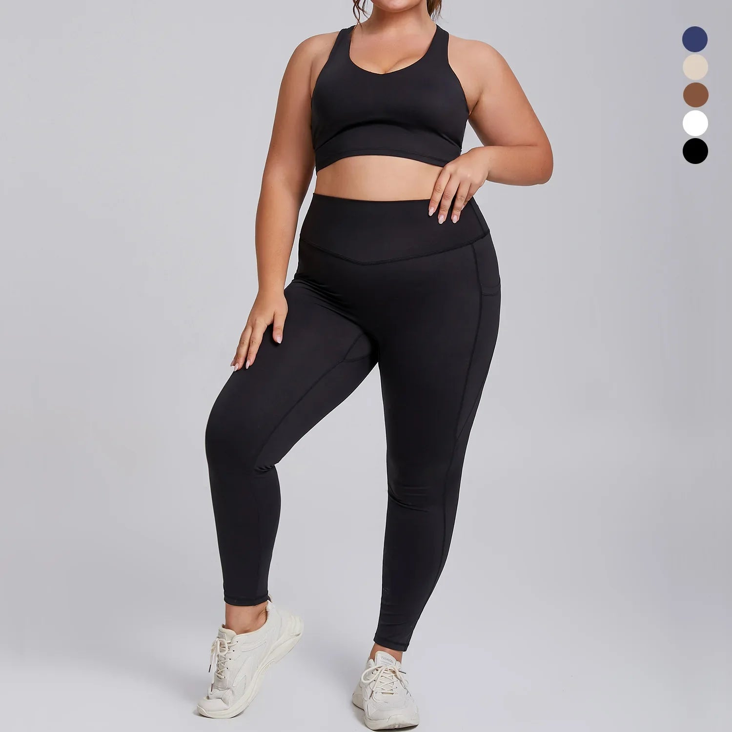 Yoga Set Women Plus Size Workout Outfit Curvy Women Sports Bra Gym Leggings Super Stretch Fitness Suit 3XL Women Activewear Sets