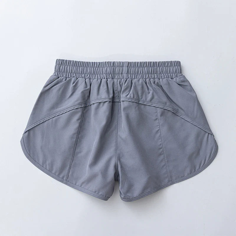 Women's Yoga Running Shorts High Waisted Quick Dry Athletic Shorts Sports Workout Gym Drawstring Shorts Pockets Sport Hot Pants