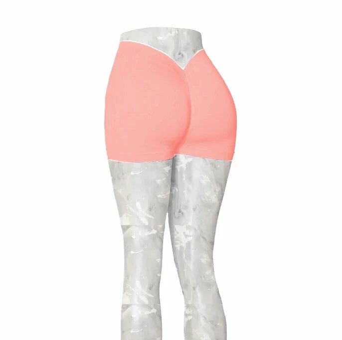 Nylon Back V Butt Yoga Shorts Women High Waist Fitness Workout Gym Running Scrunch Trousers Jogging Athletic Wear