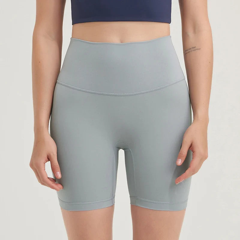 Nylon Women's Shorts Gym Yoga Shorts Leggings High Waist Elastic Tight Breathable No Awkward Lines Women's Cycling Shorts