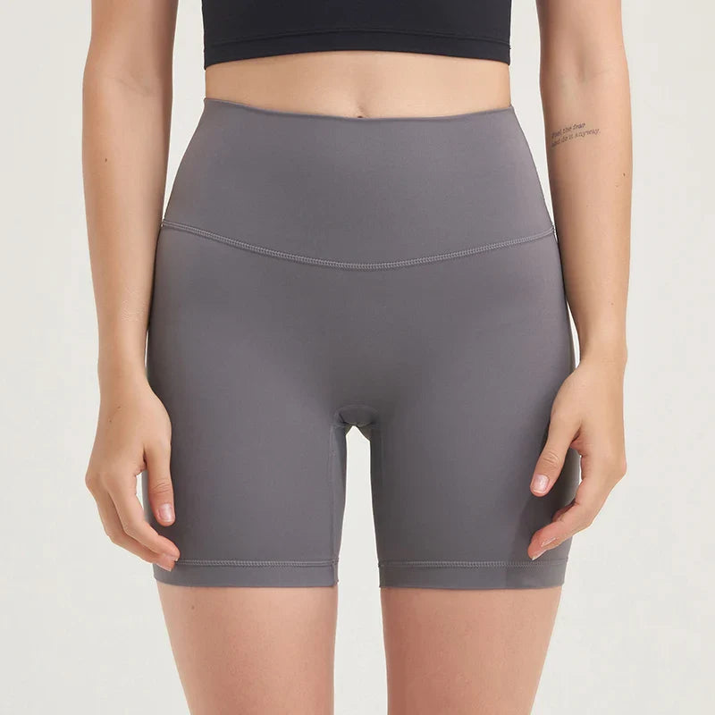 Nylon Women's Shorts Gym Yoga Shorts Leggings High Waist Elastic Tight Breathable No Awkward Lines Women's Cycling Shorts