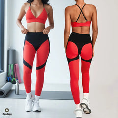 Pad Yoga Sets Women Adjustable Back Cross Sports Bras High Waist Leggings Gym Clothing Outdoor Running Fitness Suit