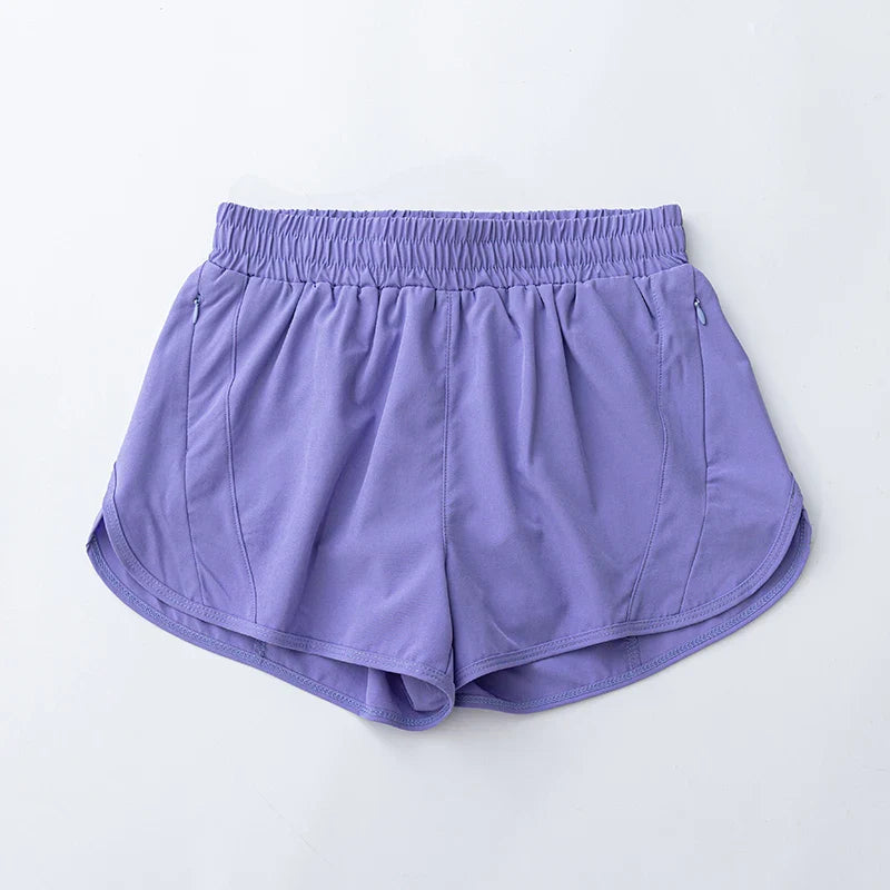 Women's Yoga Running Shorts High Waisted Quick Dry Athletic Shorts Sports Workout Gym Drawstring Shorts Pockets Sport Hot Pants