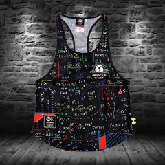MK Muscle Strength Line Letter Training Sports Running Gym Muscle Strength Leisure Running Half Sleeves Racerback