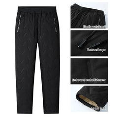 Winter Men Pant Cashmere Thicken Fleece Windproof Sweatpants Men Joggers Cotton Warm Pants Male Waterproof Thermal Trousers Winter