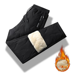 Winter Men Pant Cashmere Thicken Fleece Windproof Sweatpants Men Joggers Cotton Warm Pants Male Waterproof Thermal Trousers Winter