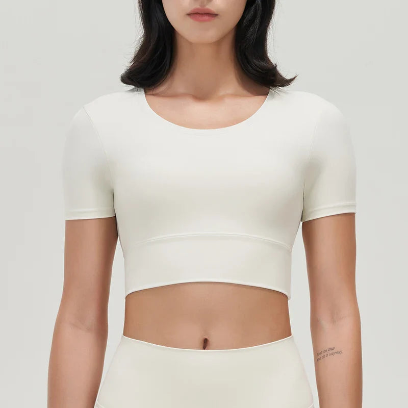 Nylon Gym Bra Top Women Yoga Sport Shirts Crop Top Tight Elastic Breathable Chest Pad Removable Women's Clothing 6 Colors