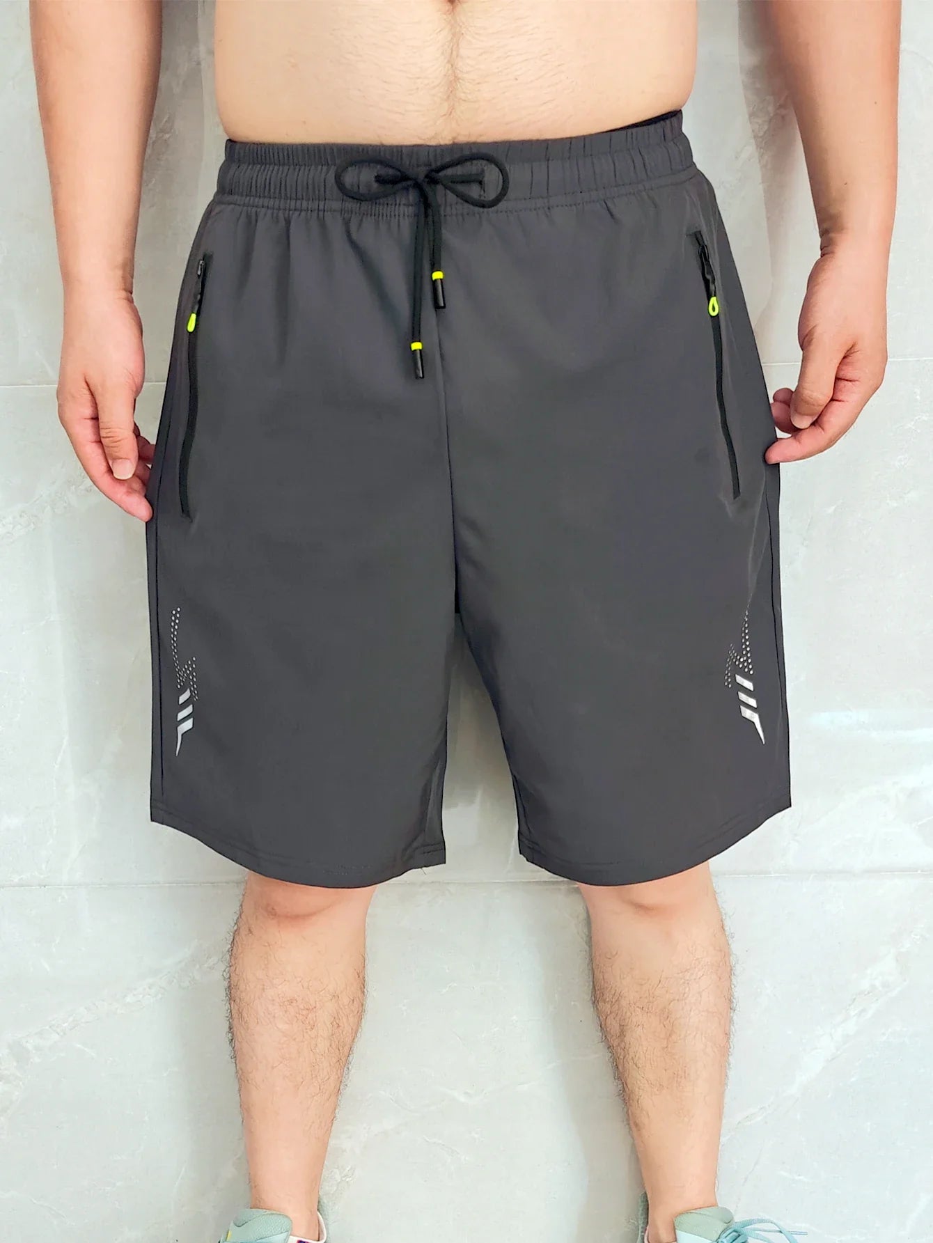 [USA Size] Men'S Beach Quick Dry Running Sports Board Black Shorts Summer Casual Classic Oversize Pants