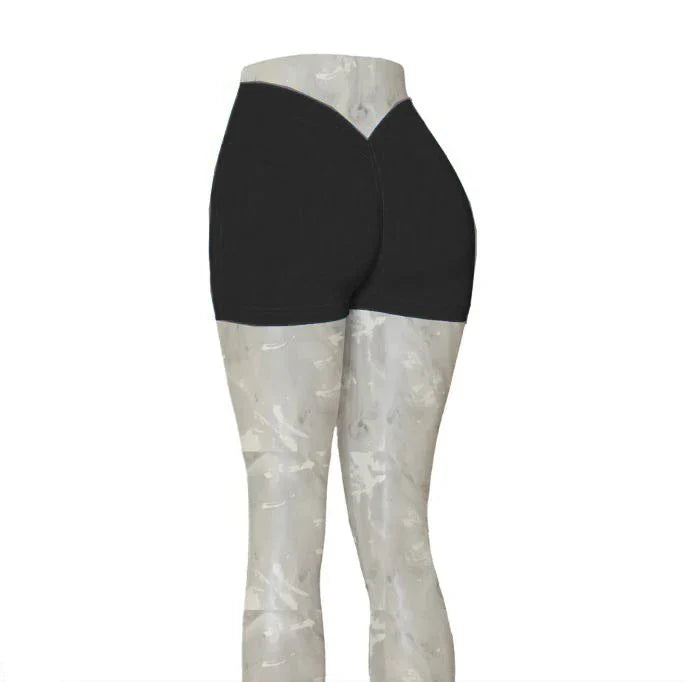 Nylon Back V Butt Yoga Shorts Women High Waist Fitness Workout Gym Running Scrunch Trousers Jogging Athletic Wear