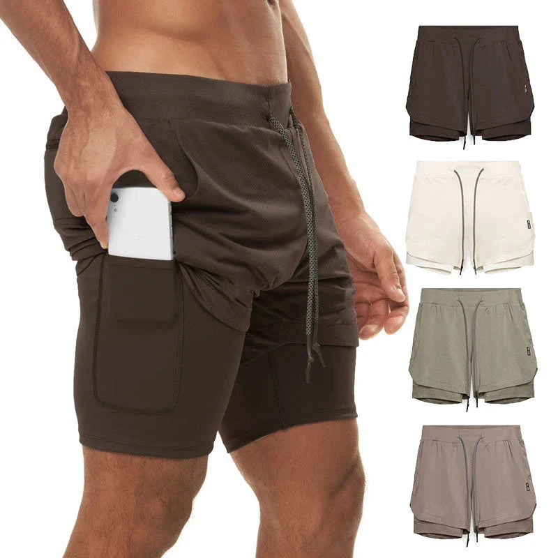 M-5XL  Jogger Shorts Oversized Men 2 In 1 Short Pant Gyms Fitness Built-in Pocket Quick Dry Running Shorts Man Athletic Shorts