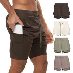 M-5XL  Jogger Shorts Oversized Men 2 In 1 Short Pant Gyms Fitness Built-in Pocket Quick Dry Running Shorts Man Athletic Shorts