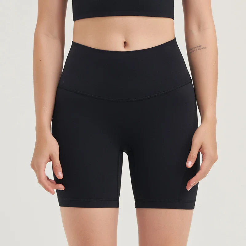 Nylon Women's Shorts Gym Yoga Shorts Leggings High Waist Elastic Tight Breathable No Awkward Lines Women's Cycling Shorts