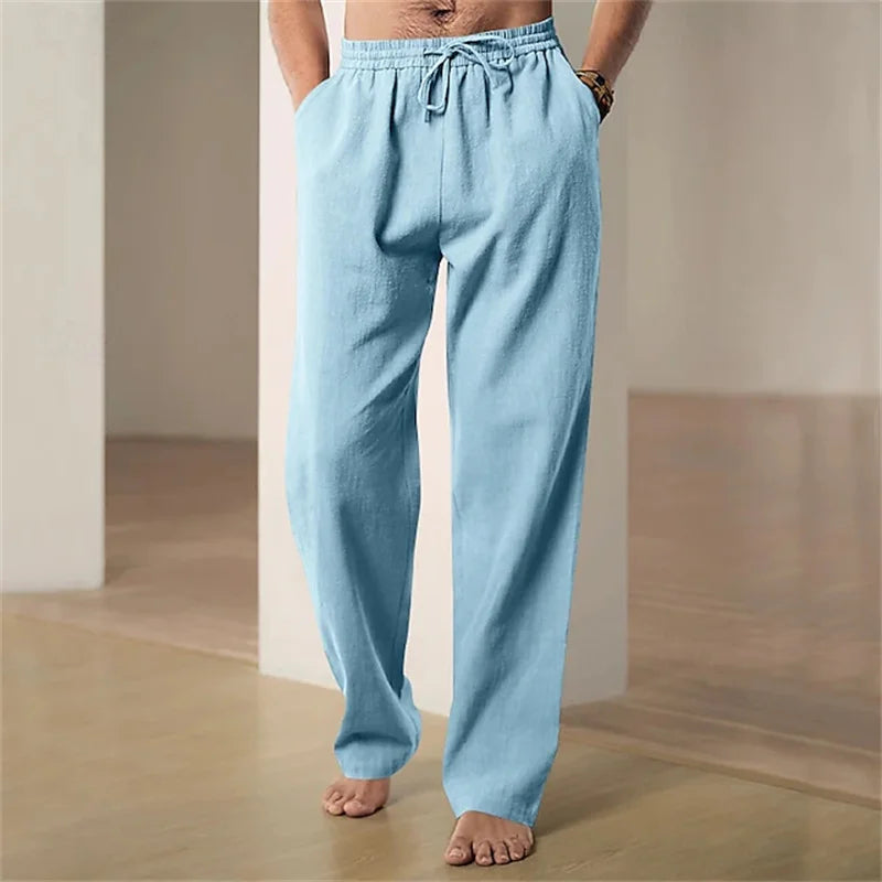 Men's Spring/Summer Casual Pants Minimalist Style Breathable Comfortable Straight-Leg Casual Pants Sports Pants