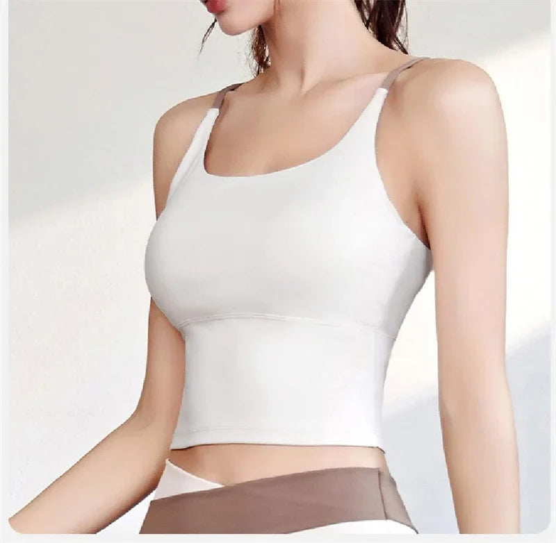 Yoga Crop Top Build In Cups Gym Crop Top Fitness Crisscross Back yoga Bras Fitness Crop Gym Tops Upgrade Soft Fabric