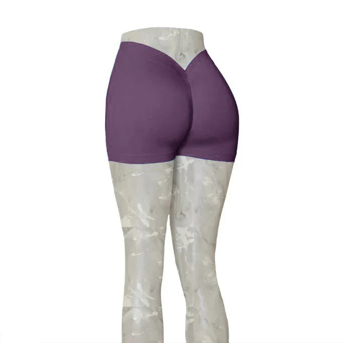 Nylon Back V Butt Yoga Shorts Women High Waist Fitness Workout Gym Running Scrunch Trousers Jogging Athletic Wear