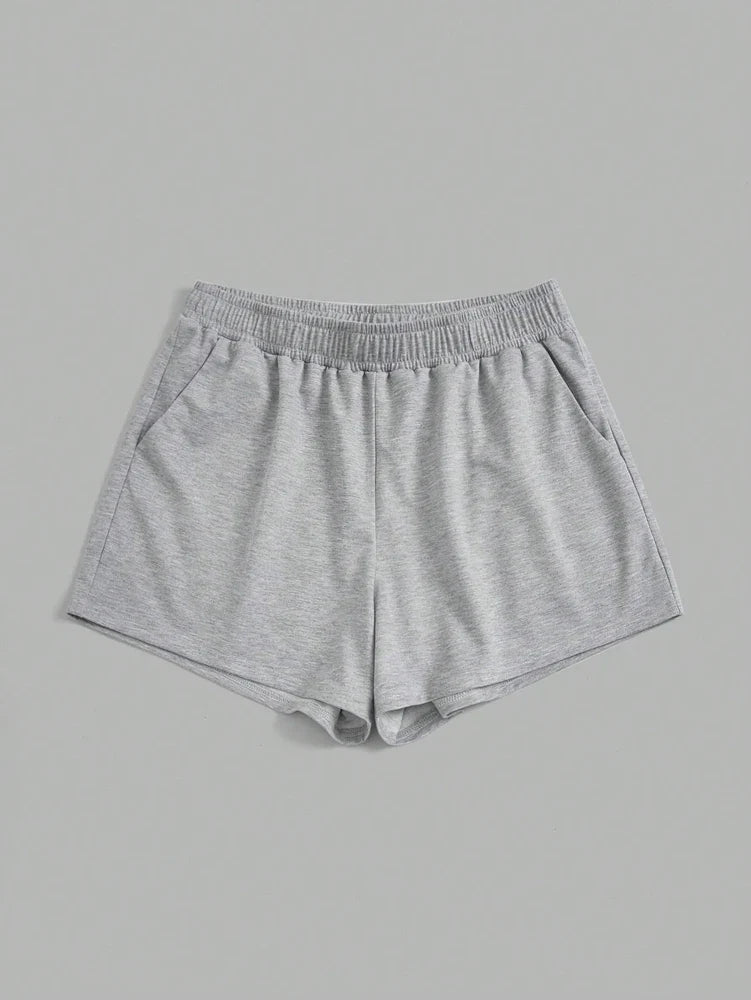Plus Size Women's Elastic Waist Biker Shorts 3 Piece Running Workout Yoga Shorts Best for Summer Polyester