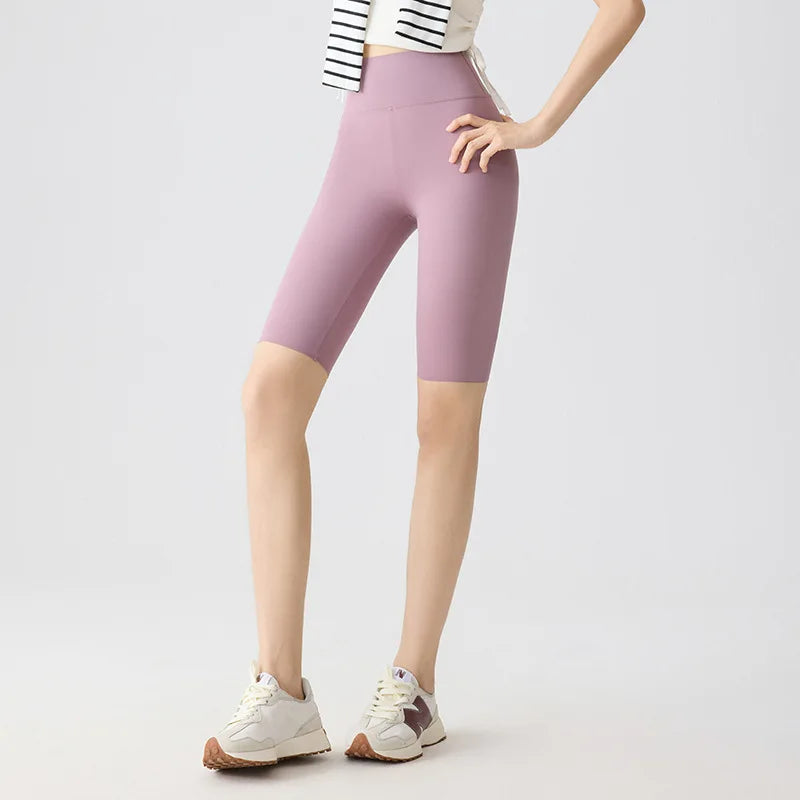 Summer Fashion Casual Multi Color Sharkskin Biker Shorts Women Tight Fitting Knee Length Sport Running Cycling Shorts