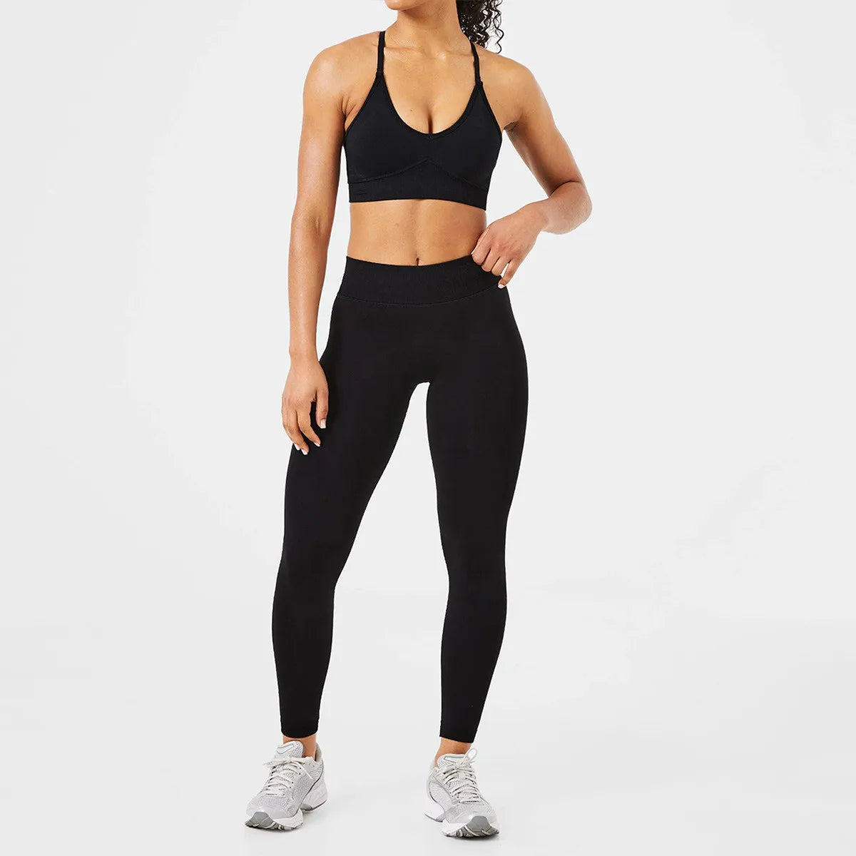 Seamless Yoga Set Gym Suits With Shorts Crop Top Bra Women's Pants 2 Pieces Set Running Workout Outfit Fitness Clothing