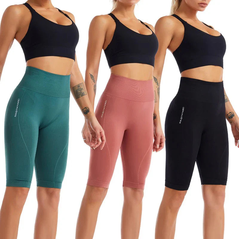 PofyBofy Widen Waistband High Waist Seamless Stretchy Butt Lifter Slim Knee-length Leggings  Fitness Yoga Women Sportwear Pant