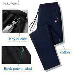 Autumn Pants Men Fitness Sportswear Tracksuit Elastic Waist Sweatpants Cotton Trousers Loose Gyms Jogger Track Pants Mens M- 8XL