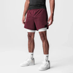 Coloured Running Shorts Men Gym Sports Shorts 2 In 1 Quick Dry Workout Training Gym Fitness Jogging Short Pants Summer Men Shorts