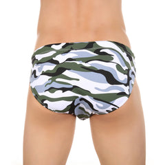 Men's Swimming Briefs Pouch Cup Swimwear Camouflage Swimsuit Push Up Pad Shorts Beach Surf Wear