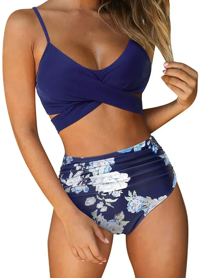 Push Up Bikinis Women's Solid Color Swimwear Female Swimsuit Swimming Bathing Suits Bikini Set Beachwear Bather