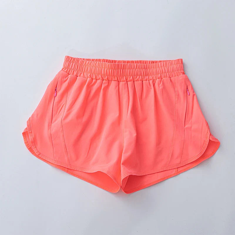 Women's Yoga Running Shorts High Waisted Quick Dry Athletic Shorts Sports Workout Gym Drawstring Shorts Pockets Sport Hot Pants