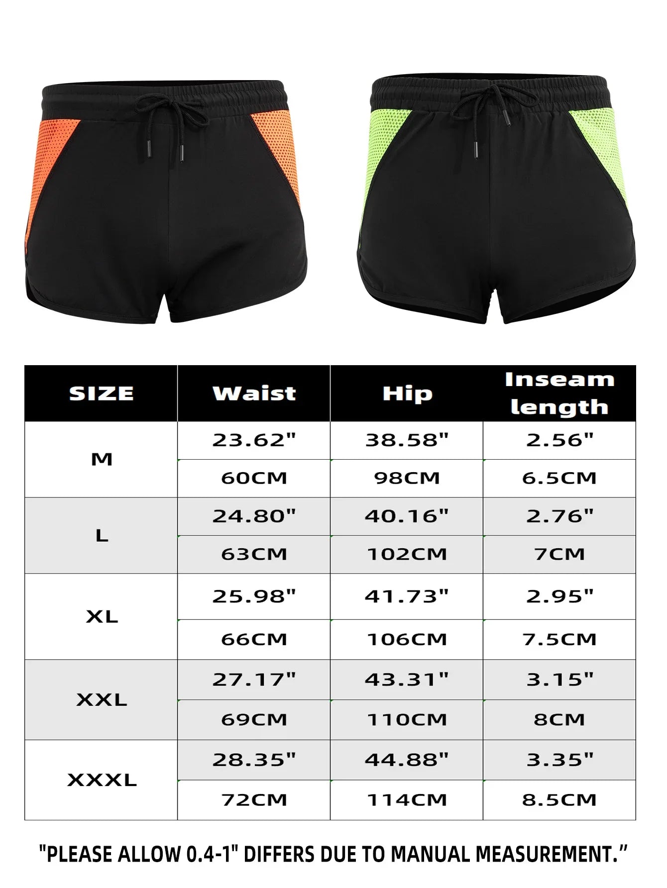 Men's Running Shorts with Zipper Pockets, Black Athletic Shorts for Men Gym Shorts with Liner